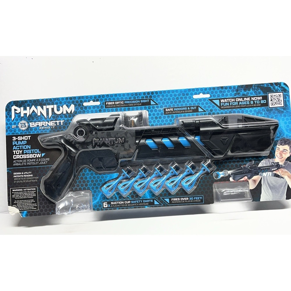 Phantum by Barnett 3-Shot Pump Action Toy Pistol Crossbow FUN For Ages 8 to 80